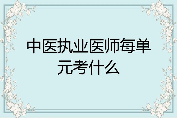 中医执业医师每单元考什么