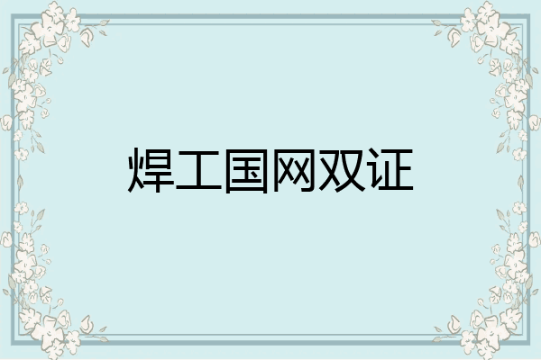 焊工国网双证