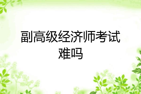 副高级经济师考试难吗