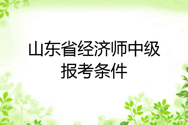 山东省经济师中级报考条件