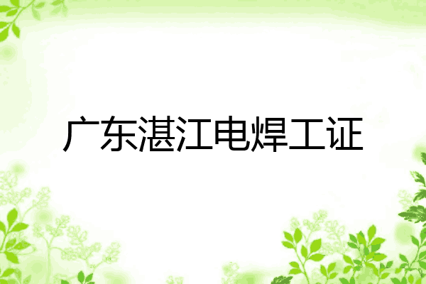 广东湛江电焊工证