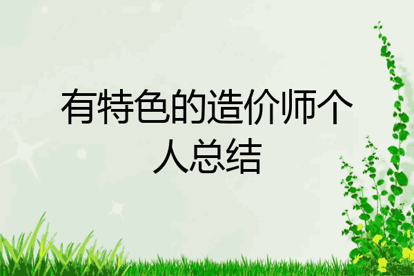 有特色的造价师个人总结