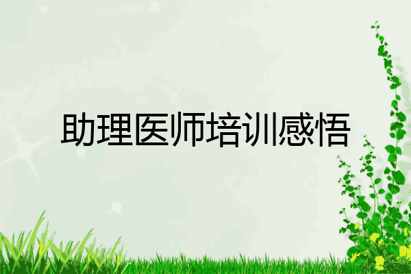 助理医师培训感悟