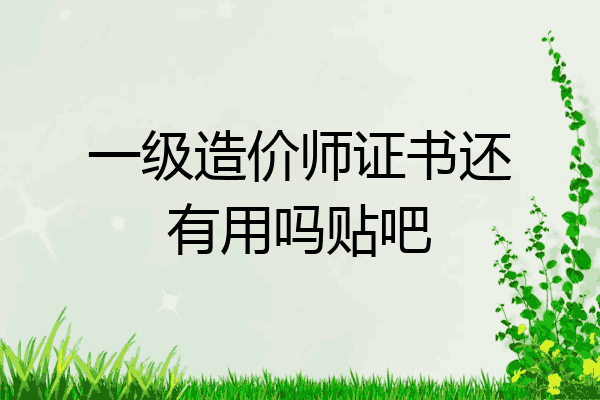 一级造价师证书还有用吗贴吧