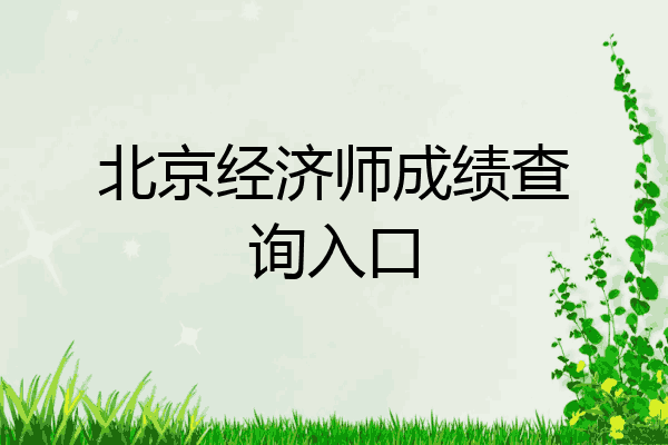 北京经济师成绩查询入口