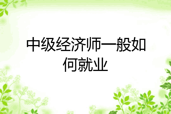 中级经济师一般如何就业