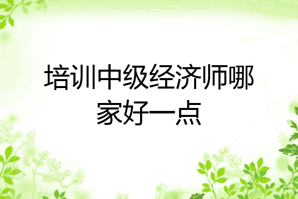 培训中级经济师哪家好一点