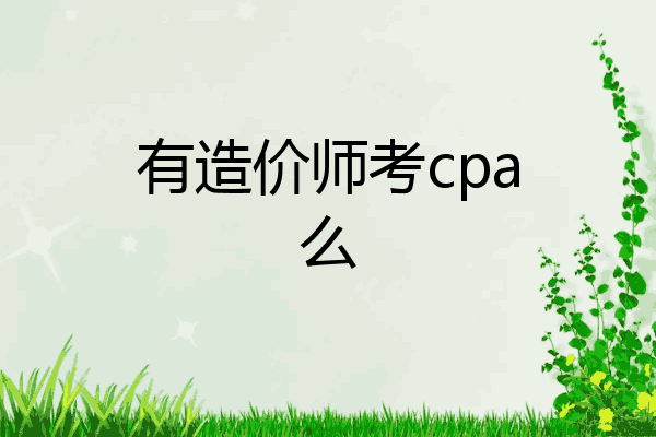 有造价师考cpa么