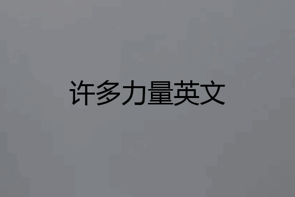 许多力量英文