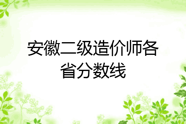 安徽二级造价师各省分数线