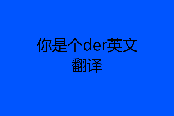 你是个der英文翻译