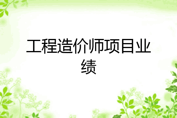 工程造价师项目业绩