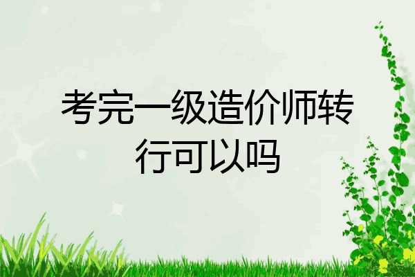 考完一级造价师转行可以吗