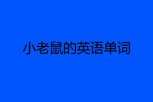 小老鼠的英语单词