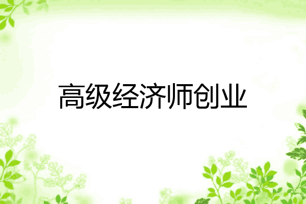 高级经济师创业