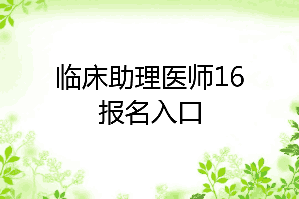 临床助理医师16报名入口