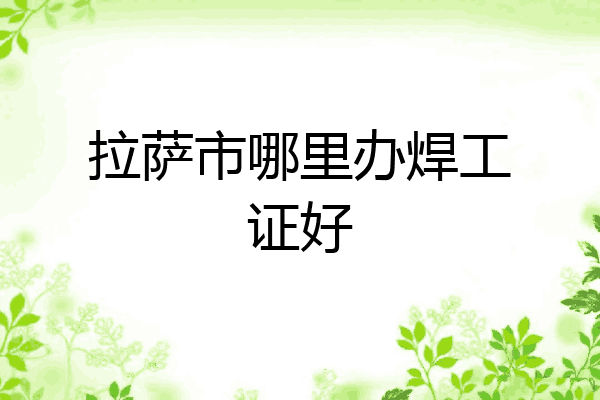 拉萨市哪里办焊工证好