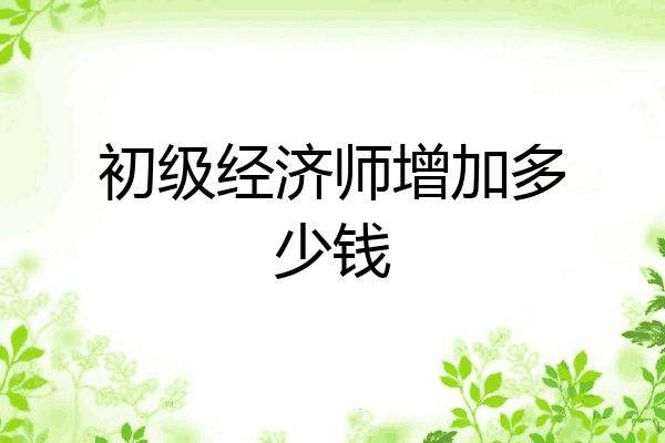 初级经济师增加多少钱