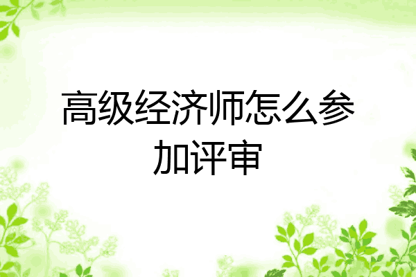 高级经济师怎么参加评审