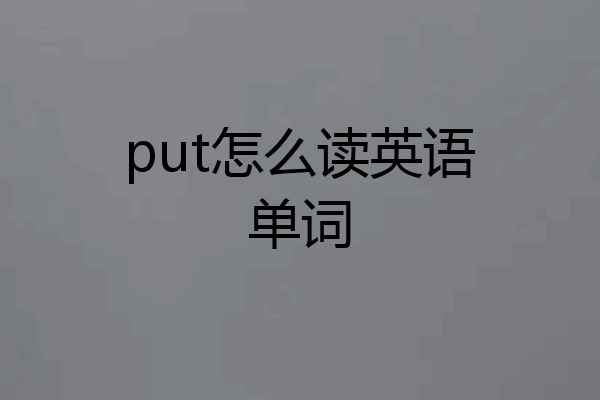 put怎么读英语单词
