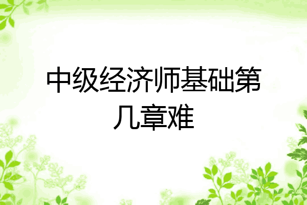 中级经济师基础第几章难
