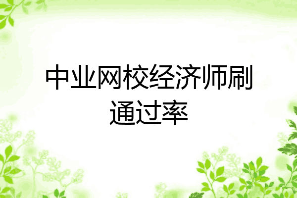 中业网校经济师刷通过率