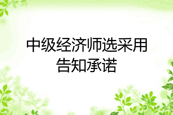 中级经济师选采用告知承诺
