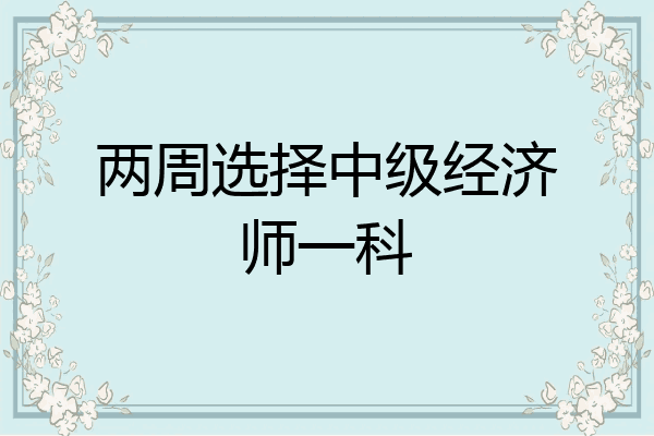 两周选择中级经济师一科