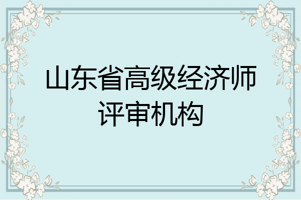山东省高级经济师评审机构