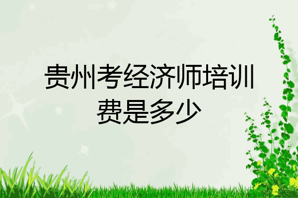 贵州考经济师培训费是多少