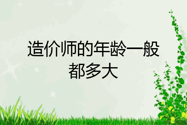 造价师的年龄一般都多大