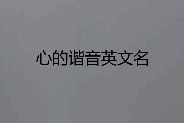 心的谐音英文名