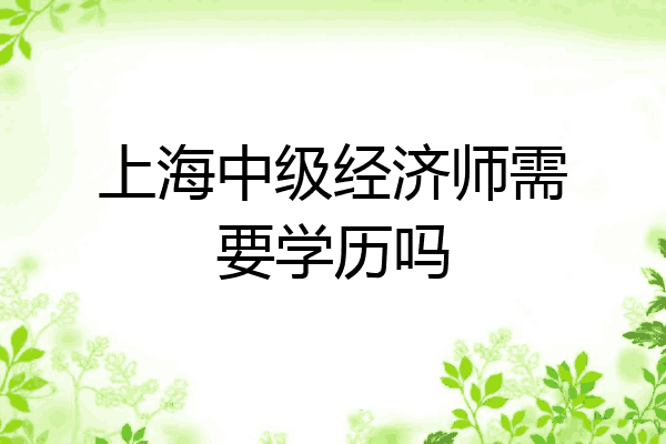 上海中级经济师需要学历吗