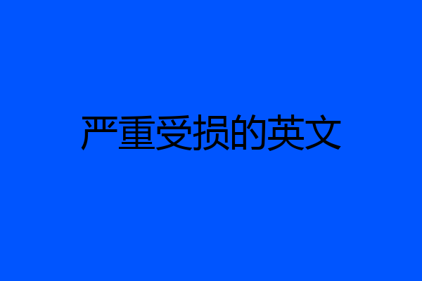 严重受损的英文