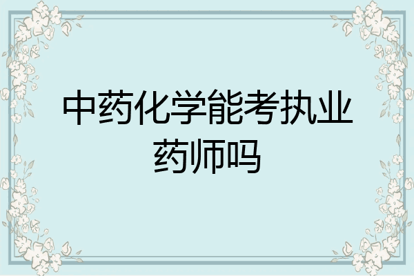 中药化学能考执业药师吗