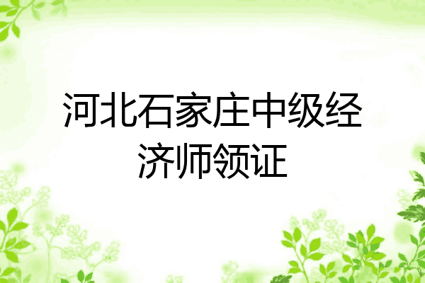 河北石家庄中级经济师领证