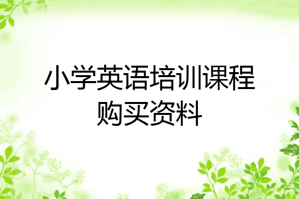 小学英语培训课程购买资料