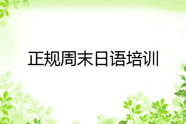 正规周末日语培训