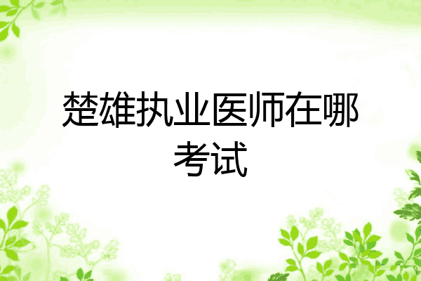 楚雄执业医师在哪考试