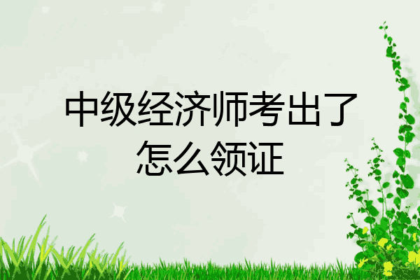 中级经济师考出了怎么领证