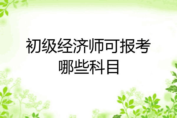 初级经济师可报考哪些科目