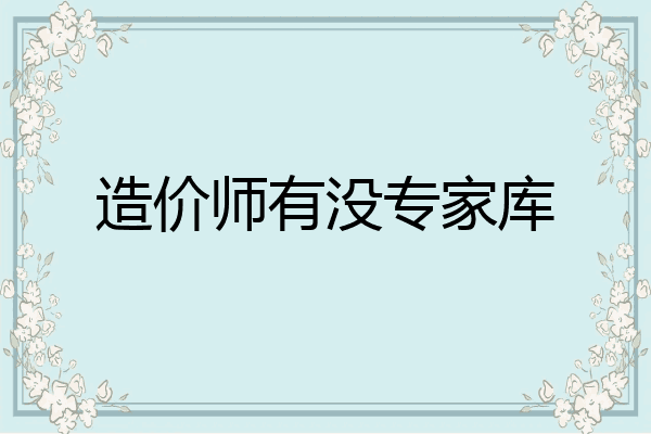 造价师有没专家库