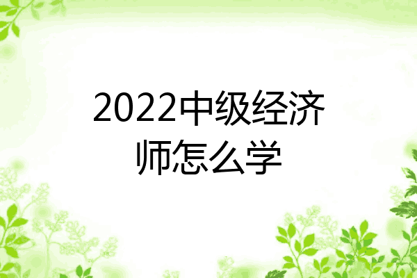 2022中级经济师怎么学