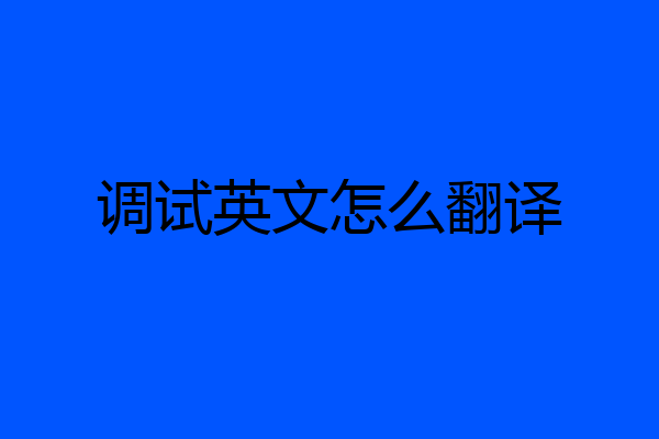 调试英文怎么翻译