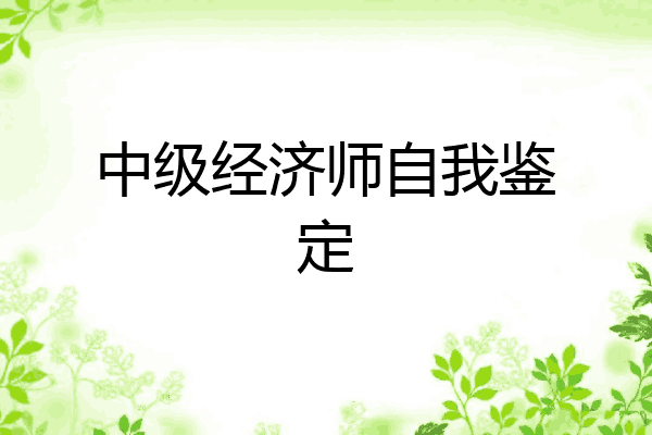 中级经济师自我鉴定