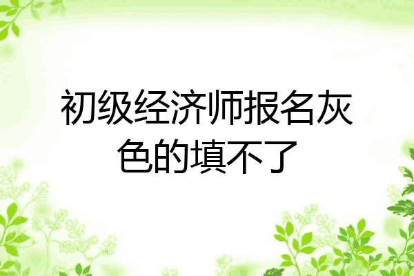 初级经济师报名灰色的填不了