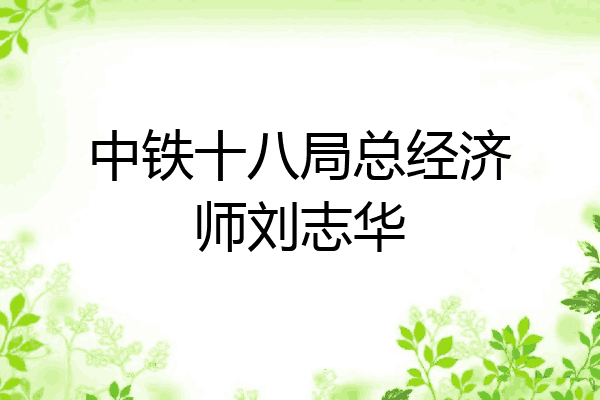 中铁十八局总经济师刘志华