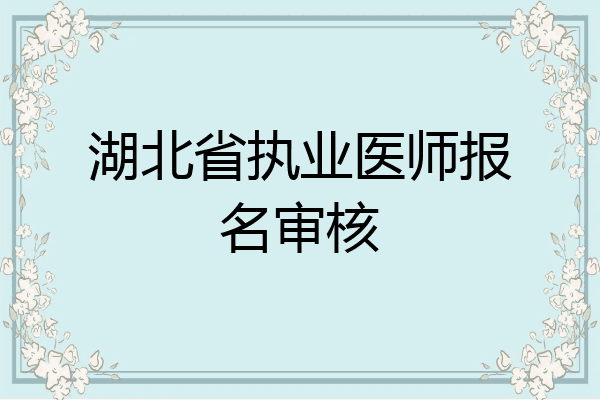 湖北省执业医师报名审核
