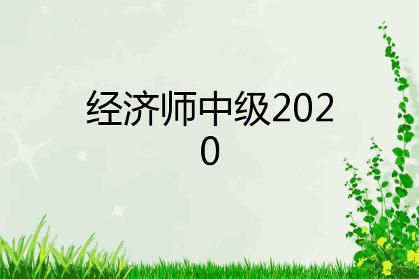 经济师中级2020