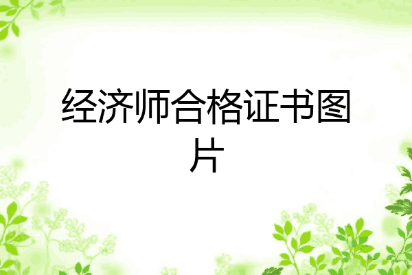 经济师合格证书图片